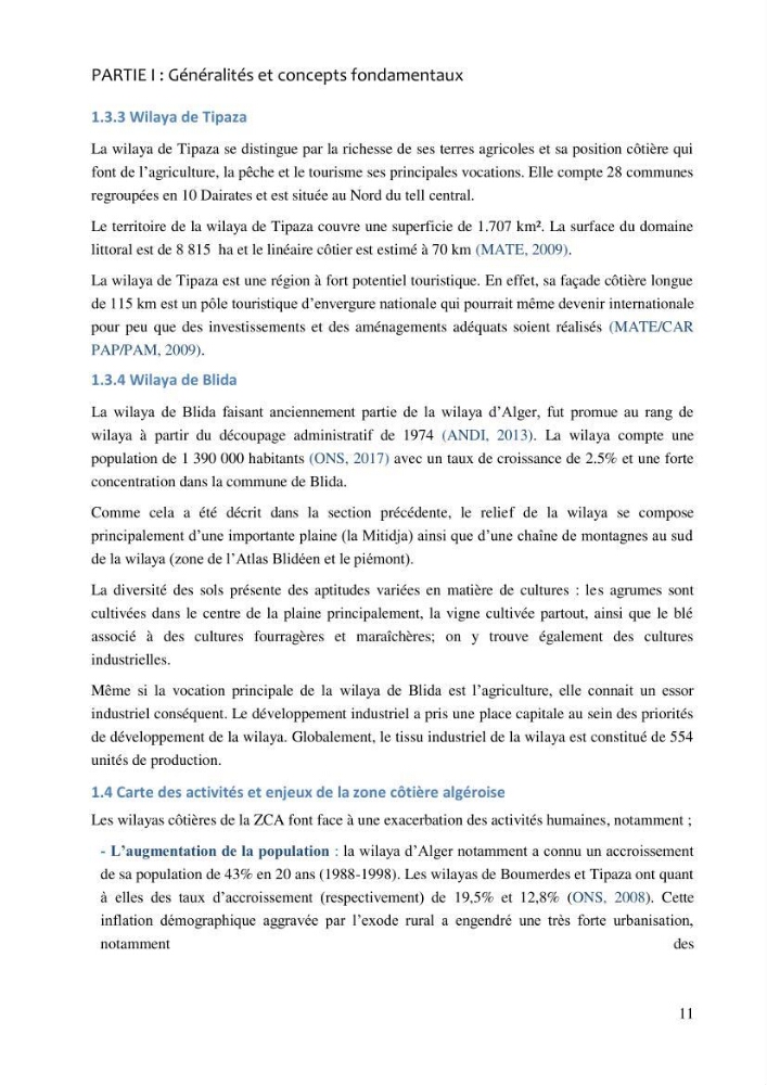 La gestion intégrée de la zone côtière algéroise