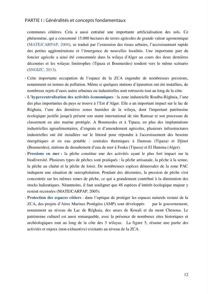 La gestion intégrée de la zone côtière algéroise
