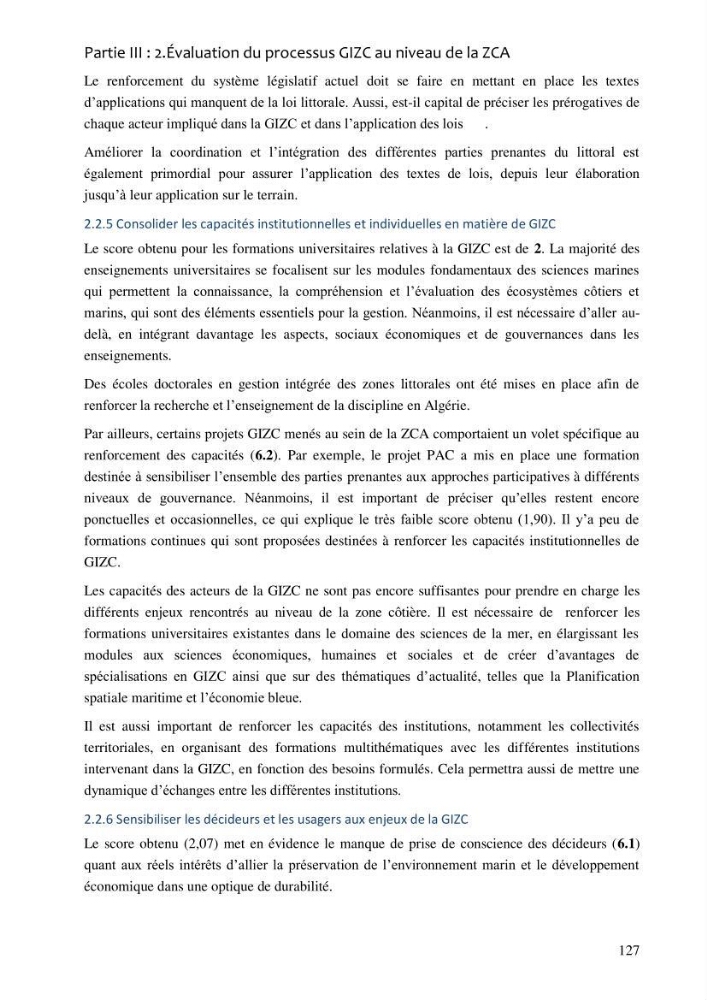 La gestion intégrée de la zone côtière algéroise