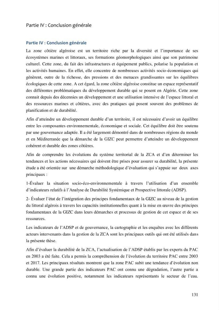 La gestion intégrée de la zone côtière algéroise