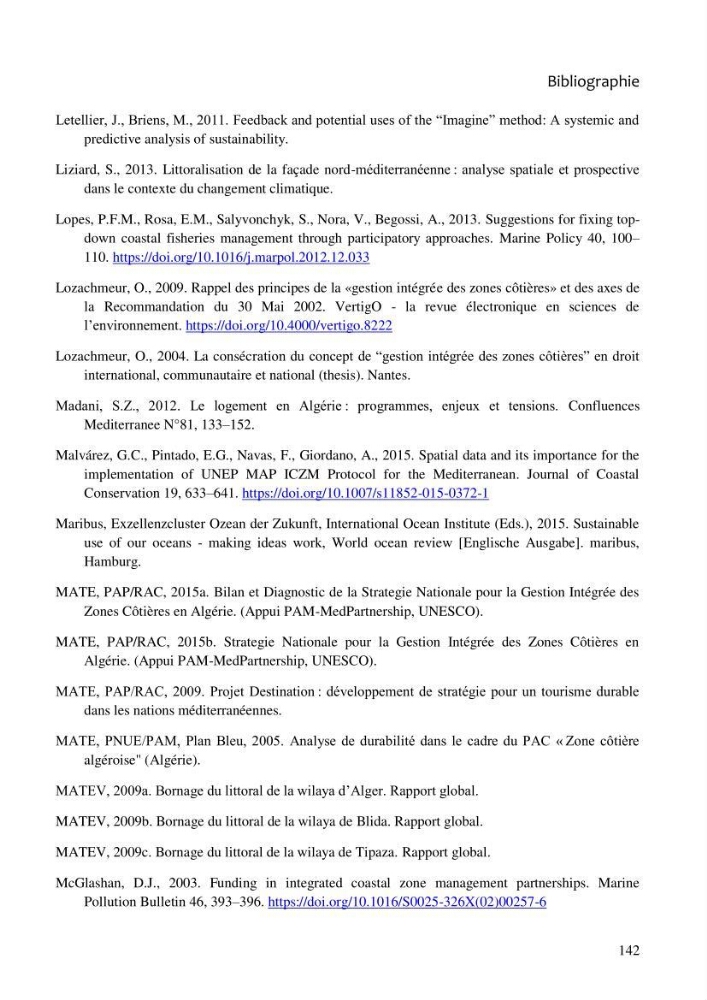 La gestion intégrée de la zone côtière algéroise