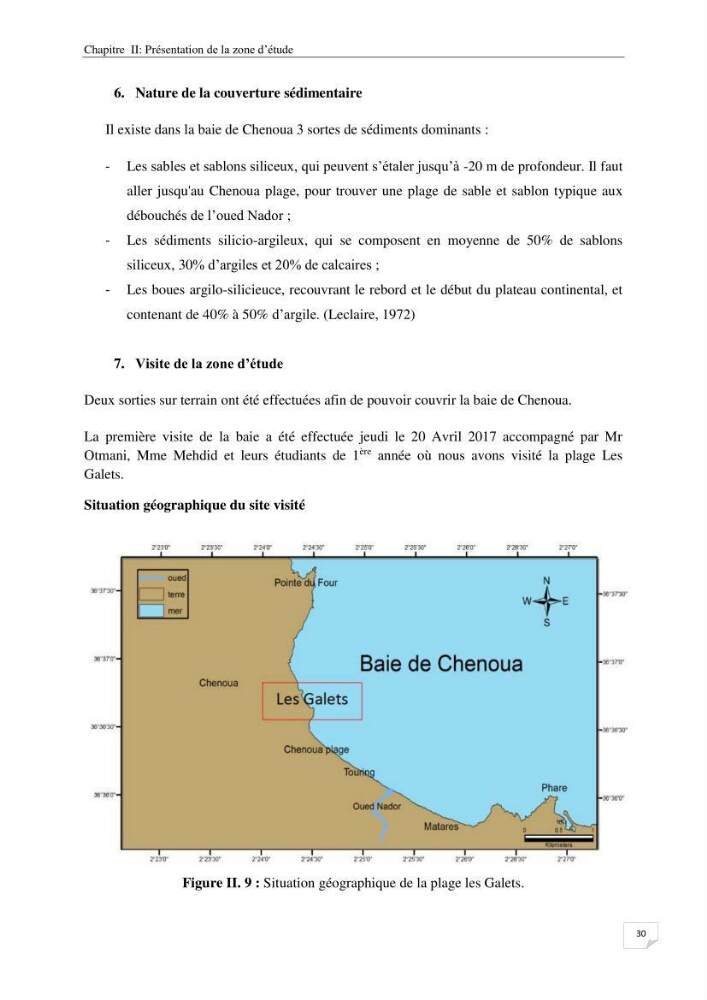 Effet de l\'urbanisation sur l\'évolution des côtes : cas de la baie de Chenoua