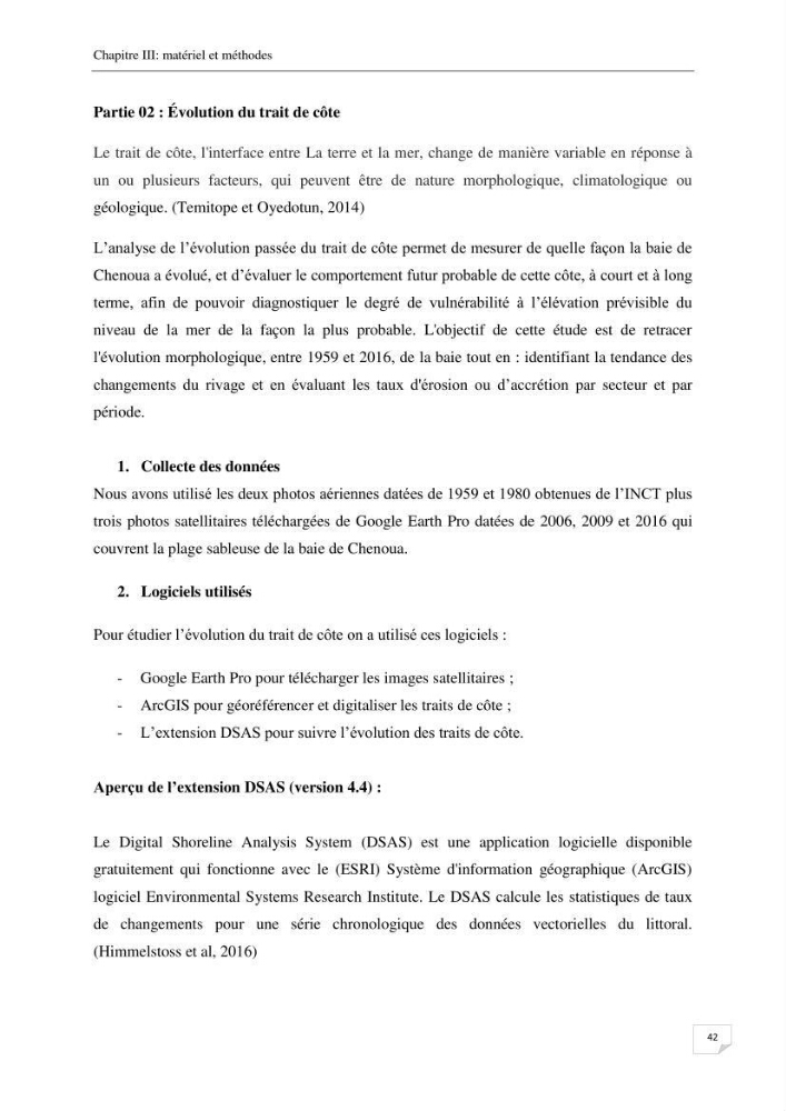 Effet de l\'urbanisation sur l\'évolution des côtes : cas de la baie de Chenoua