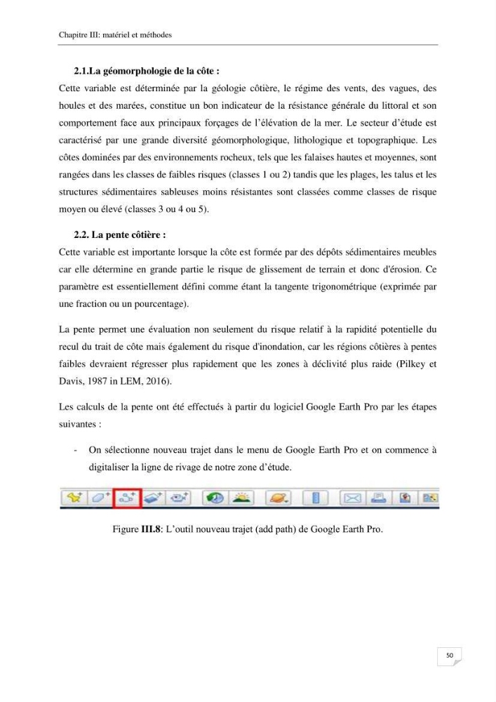 Effet de l\'urbanisation sur l\'évolution des côtes : cas de la baie de Chenoua