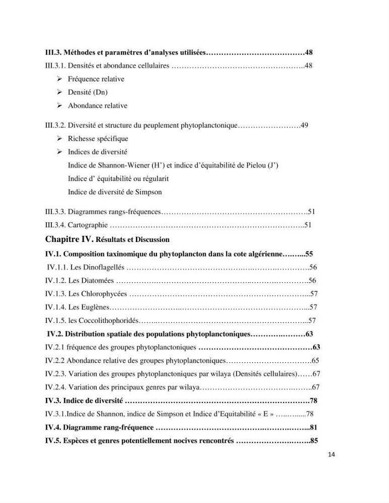 Dynamique et diversité du phytoplancton de la côte Algérienne