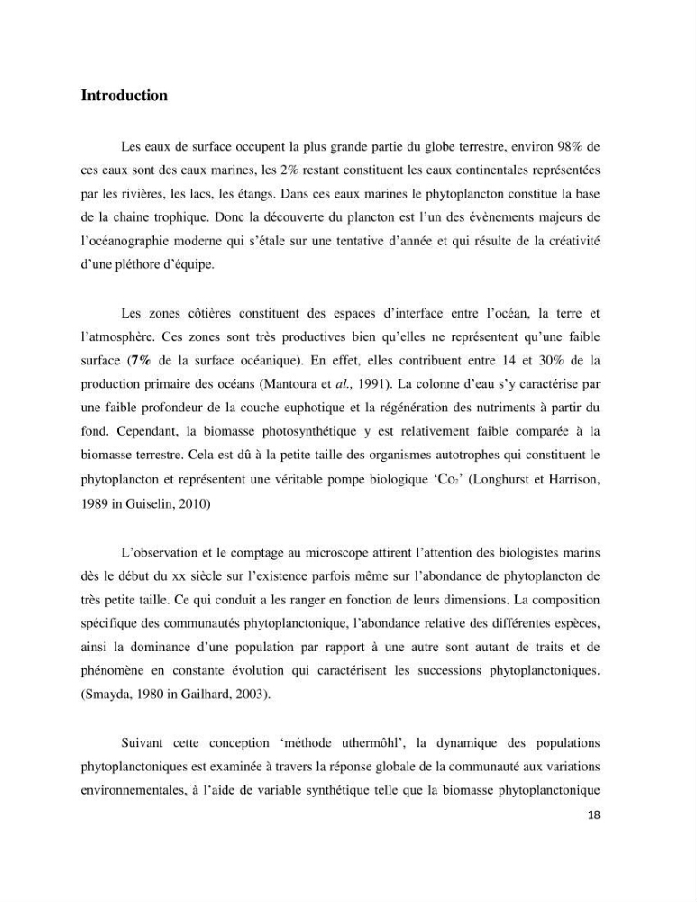 Dynamique et diversité du phytoplancton de la côte Algérienne