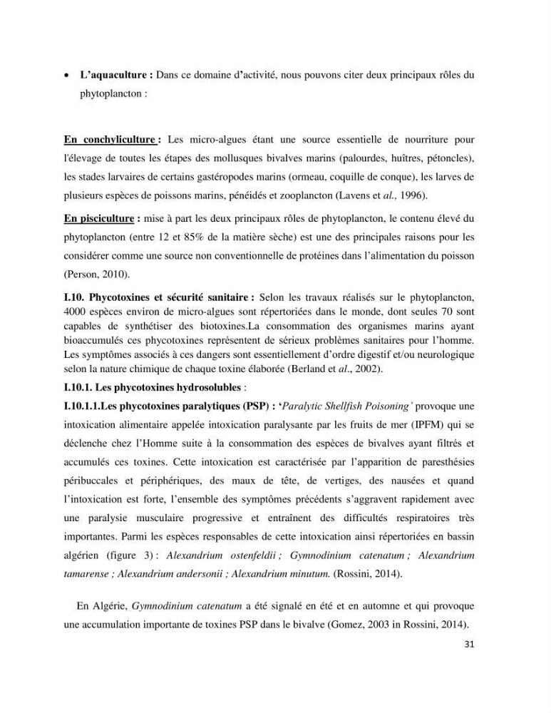 Dynamique et diversité du phytoplancton de la côte Algérienne