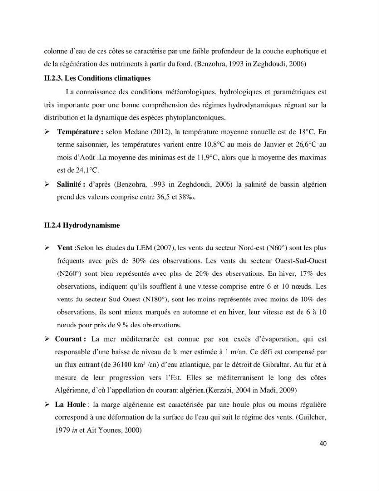 Dynamique et diversité du phytoplancton de la côte Algérienne