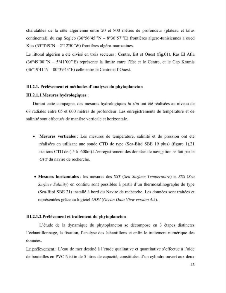 Dynamique et diversité du phytoplancton de la côte Algérienne