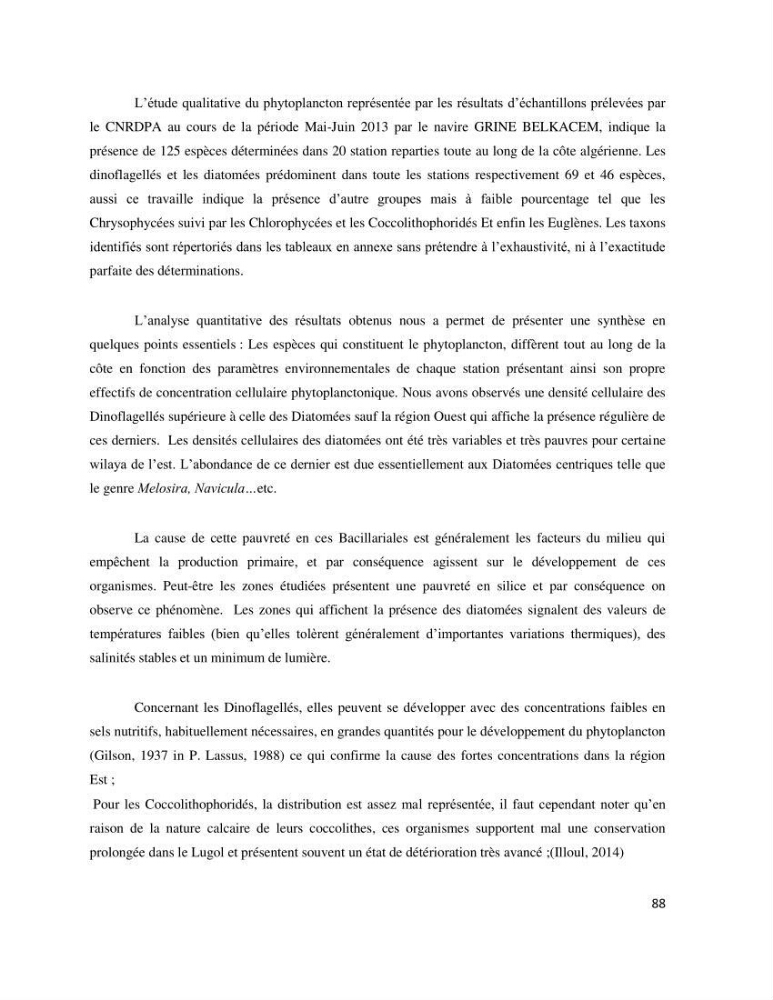 Dynamique et diversité du phytoplancton de la côte Algérienne