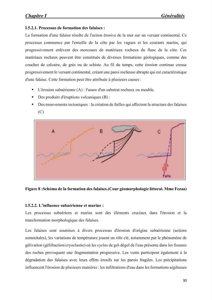Comportement des formations géologiques de la zone côtière d\'El Marsa ( Alger) vis-a vis l\'érosion marine