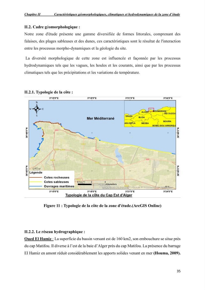 Comportement des formations géologiques de la zone côtière d\'El Marsa ( Alger) vis-a vis l\'érosion marine