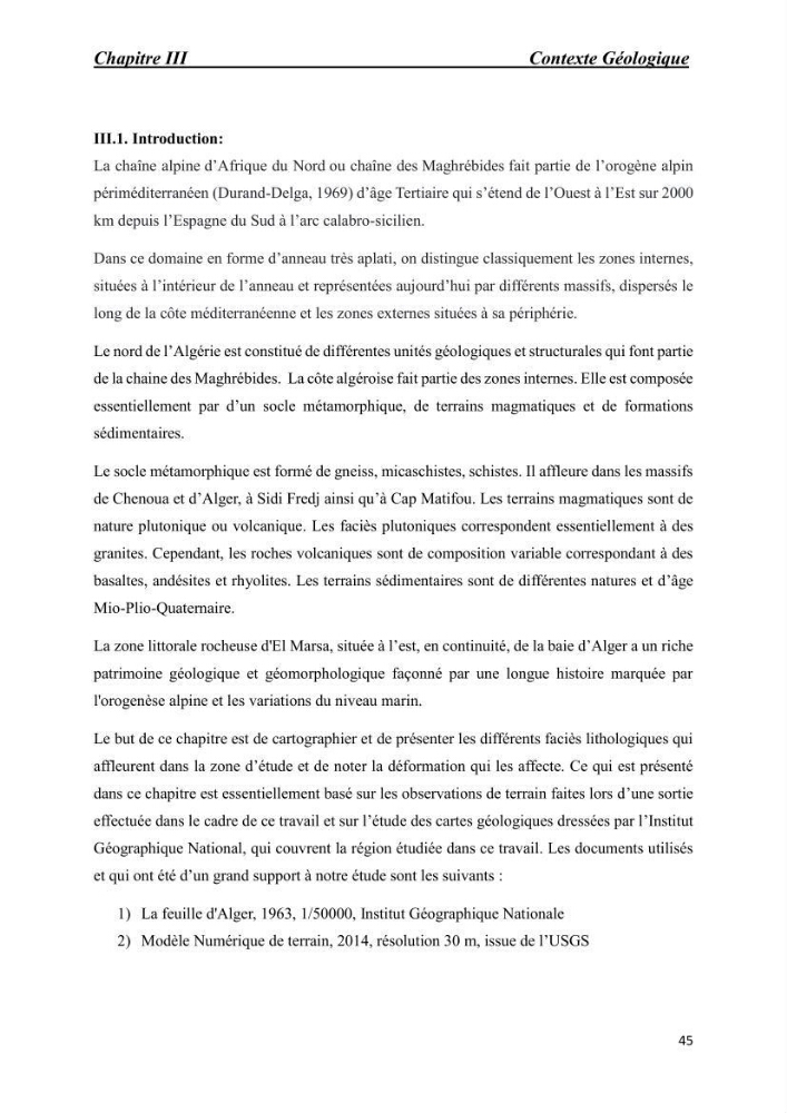Comportement des formations géologiques de la zone côtière d\'El Marsa ( Alger) vis-a vis l\'érosion marine