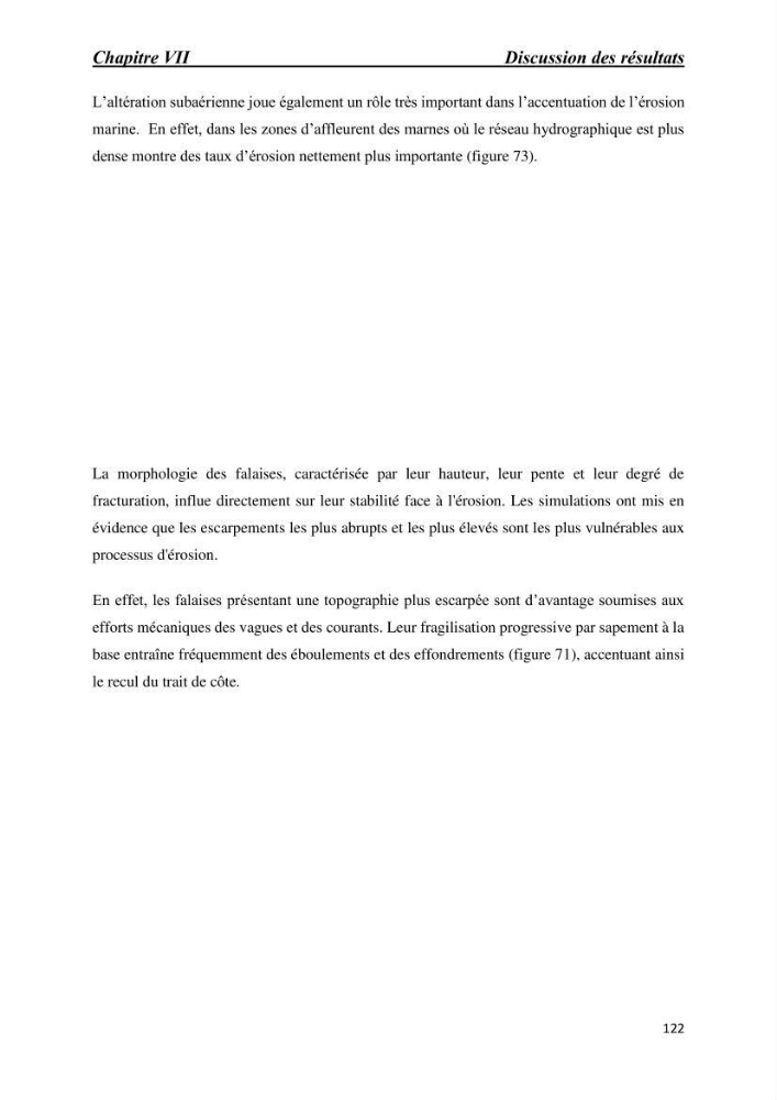 Comportement des formations géologiques de la zone côtière d\'El Marsa ( Alger) vis-a vis l\'érosion marine
