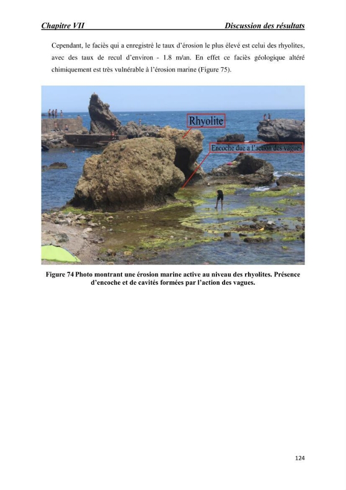 Comportement des formations géologiques de la zone côtière d\'El Marsa ( Alger) vis-a vis l\'érosion marine