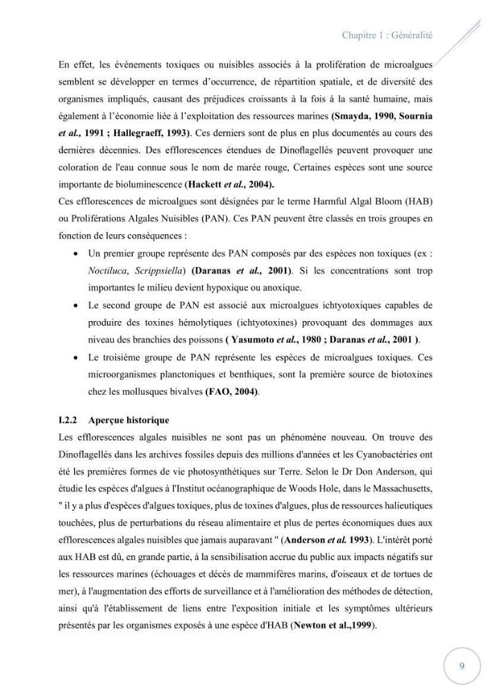 Contribution à l’étude du phytoplancton potentiellement toxique et/ ou nuisible au niveau d’une ferme conchylicole « CULTMARE » (Tipaza):