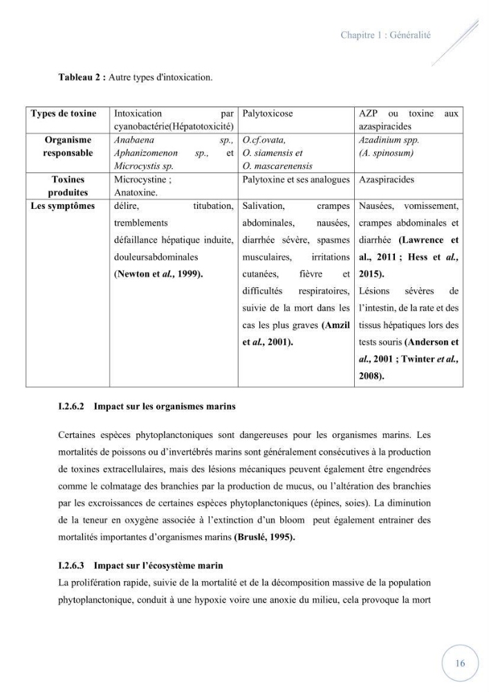 Contribution à l’étude du phytoplancton potentiellement toxique et/ ou nuisible au niveau d’une ferme conchylicole « CULTMARE » (Tipaza):