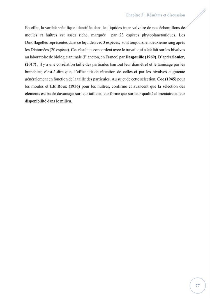 Contribution à l’étude du phytoplancton potentiellement toxique et/ ou nuisible au niveau d’une ferme conchylicole « CULTMARE » (Tipaza):