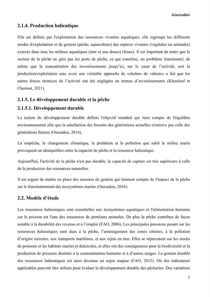 Estimation de la production primaire nécessaire pour soutenir la pêche durable en Algérie