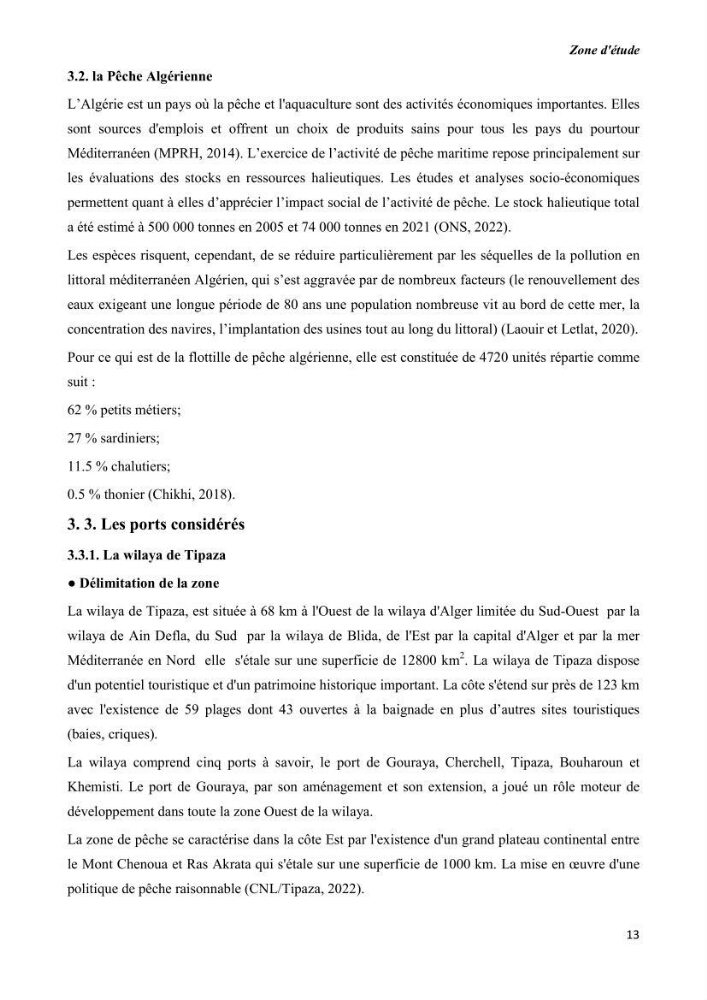 Estimation de la production primaire nécessaire pour soutenir la pêche durable en Algérie