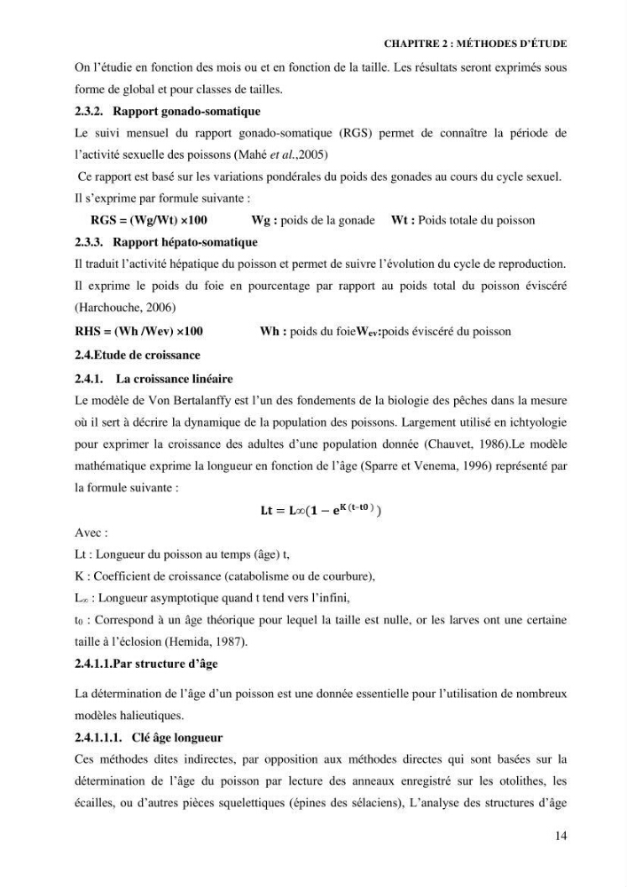 Contribution à l’étude de la croissance et de l’exploitation de l’espèce « Mullus barbatus» dans la baie de Jijel.: