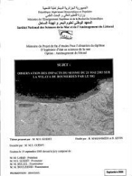 Observation par le SIG des effets du seisme de Zemmouri du 21 Mai 2003 sur la wilaya de Boumerdes