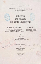 Catalogue des poissons des côtes Algériennes tome III