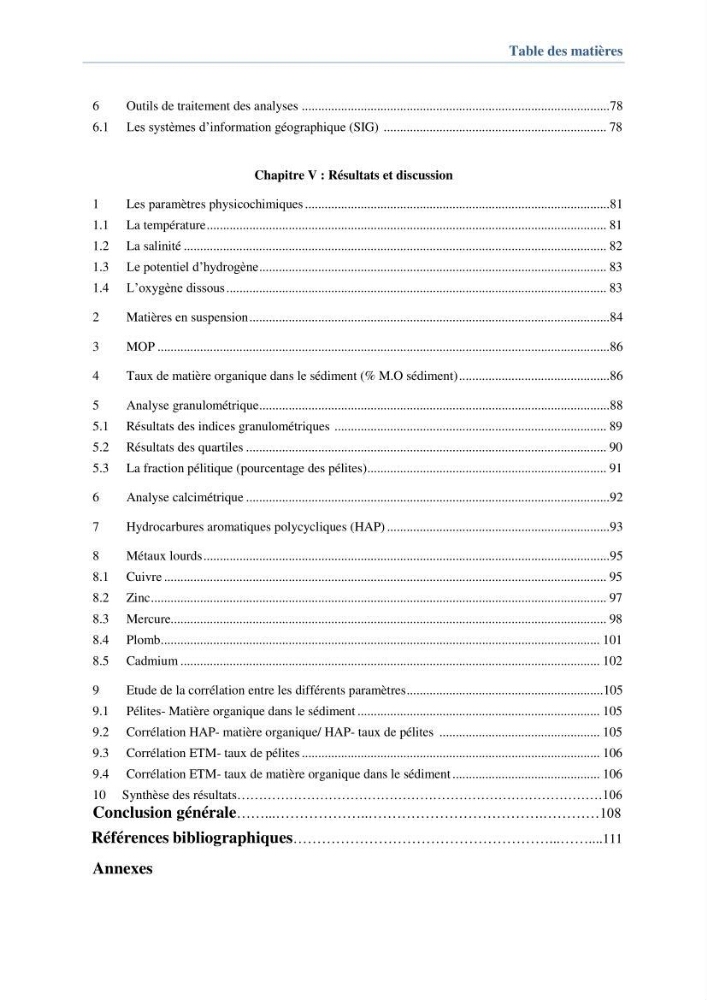 Contribution à l\'évaluation de l\'état de pollution du sédiment superficiel du port d\'Alger en cas d\'une opération de dragage: