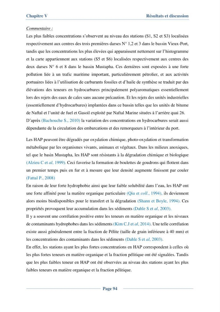 Contribution à l\'évaluation de l\'état de pollution du sédiment superficiel du port d\'Alger en cas d\'une opération de dragage:
