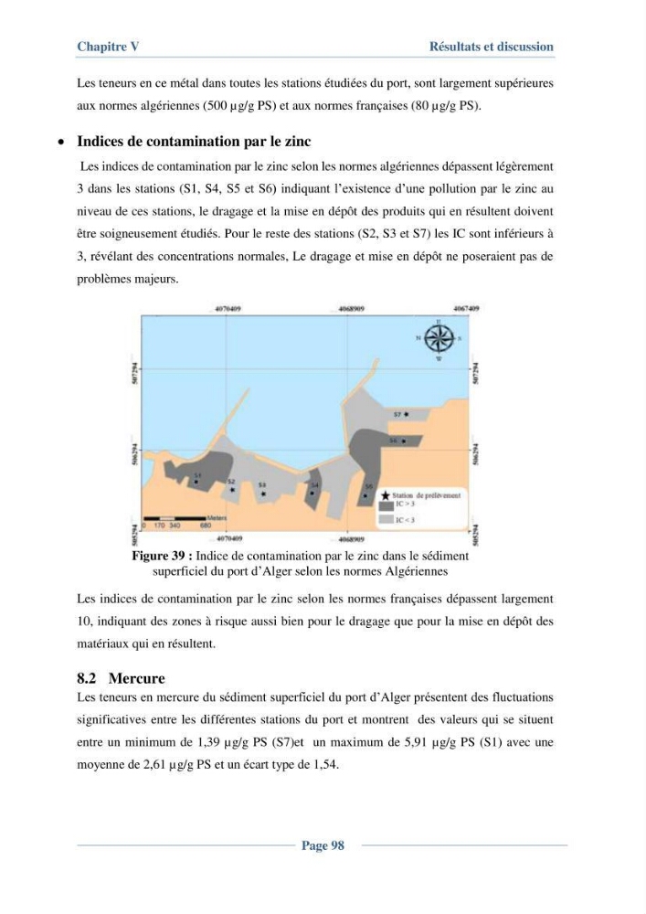 Contribution à l\'évaluation de l\'état de pollution du sédiment superficiel du port d\'Alger en cas d\'une opération de dragage: