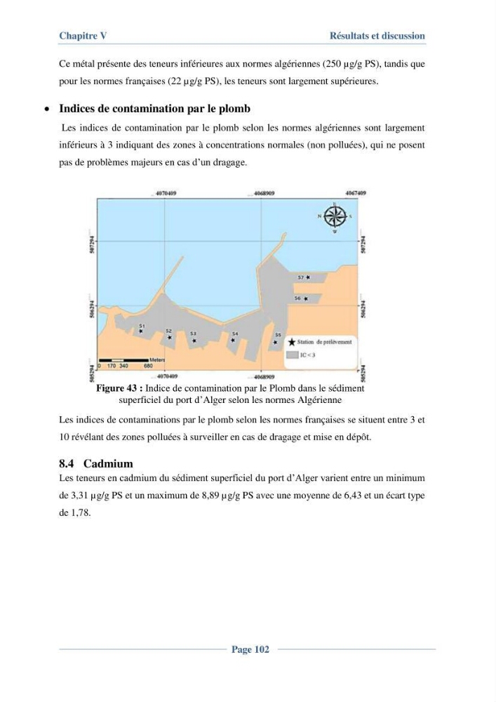 Contribution à l\'évaluation de l\'état de pollution du sédiment superficiel du port d\'Alger en cas d\'une opération de dragage: