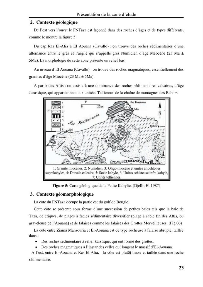 Evaluation de la vulnérabilité côtière du Parc National de Taza (wilaya de Jijel):