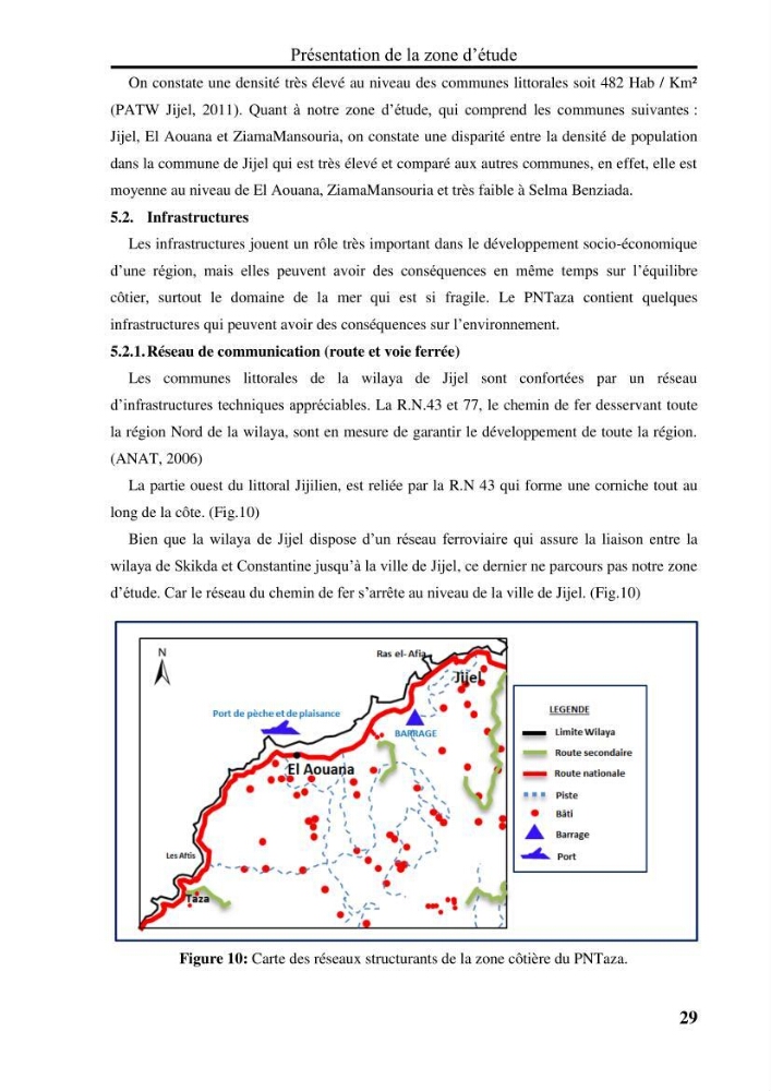 Evaluation de la vulnérabilité côtière du Parc National de Taza (wilaya de Jijel):