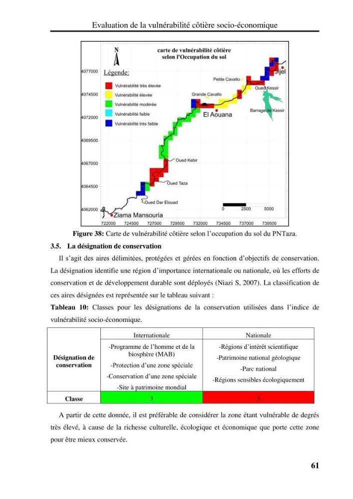 Evaluation de la vulnérabilité côtière du Parc National de Taza (wilaya de Jijel):