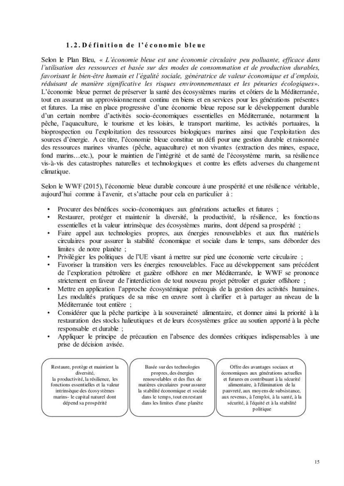 Analyse du cadre de l\'économie bleue et de la planification de l\'espace maritime en Algérie :cas de la zone marine et côtière de la wilaya d\'Alger