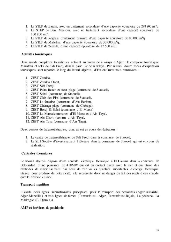 Analyse du cadre de l\'économie bleue et de la planification de l\'espace maritime en Algérie :cas de la zone marine et côtière de la wilaya d\'Alger