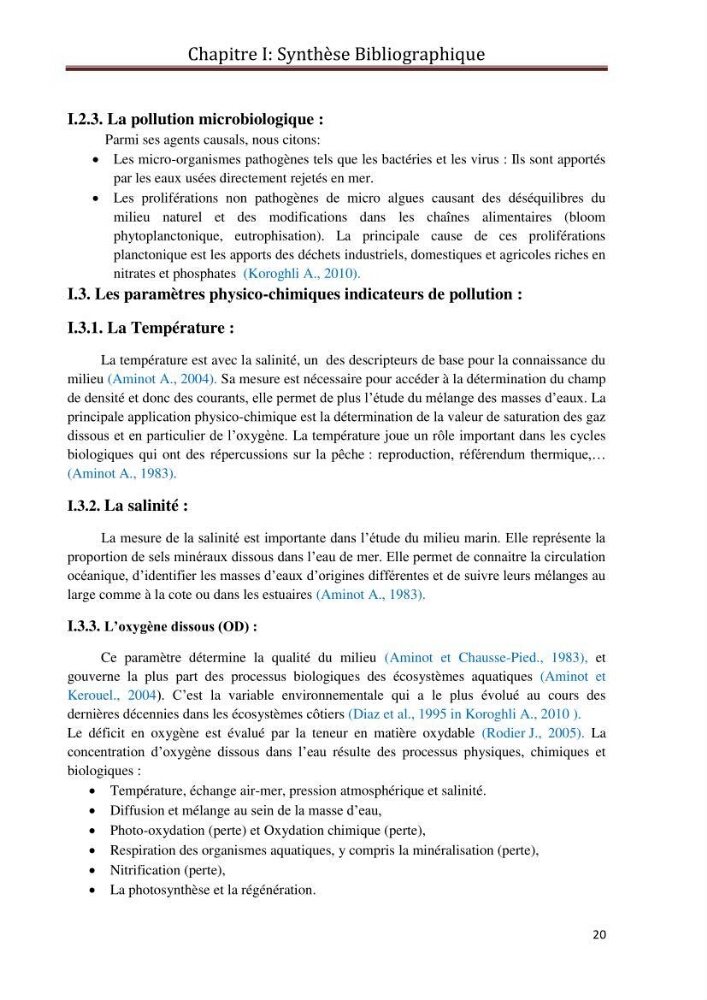 Etat de la pollution par les hydrocarbures du sédiment superficiel dans le port d\'Alger
