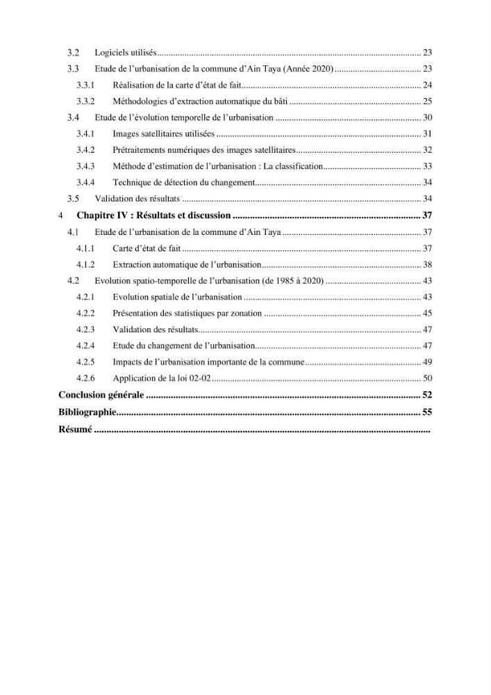 Etude de l’urbanisation de la commune d’Ain Taya et estimation de son évolution spatio-temporelle Combinaison entre techniques de SIG et de télédétection
