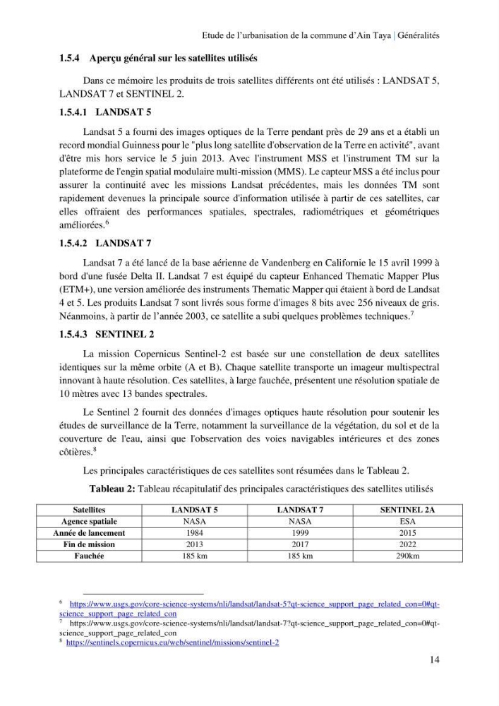 Etude de l’urbanisation de la commune d’Ain Taya et estimation de son évolution spatio-temporelle Combinaison entre techniques de SIG et de télédétection