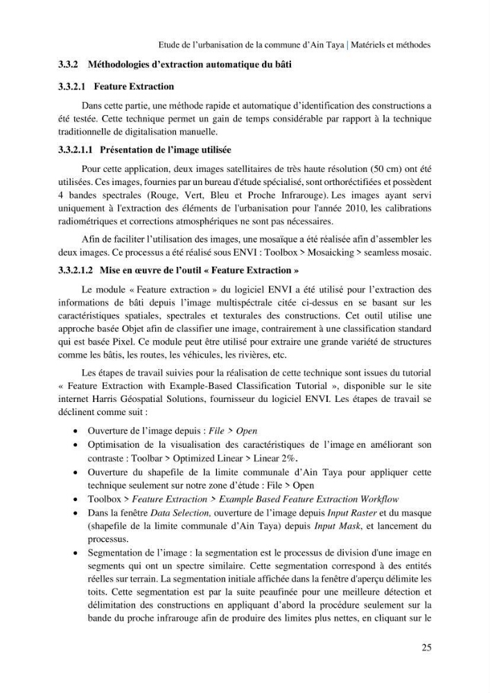 Etude de l’urbanisation de la commune d’Ain Taya et estimation de son évolution spatio-temporelle Combinaison entre techniques de SIG et de télédétection