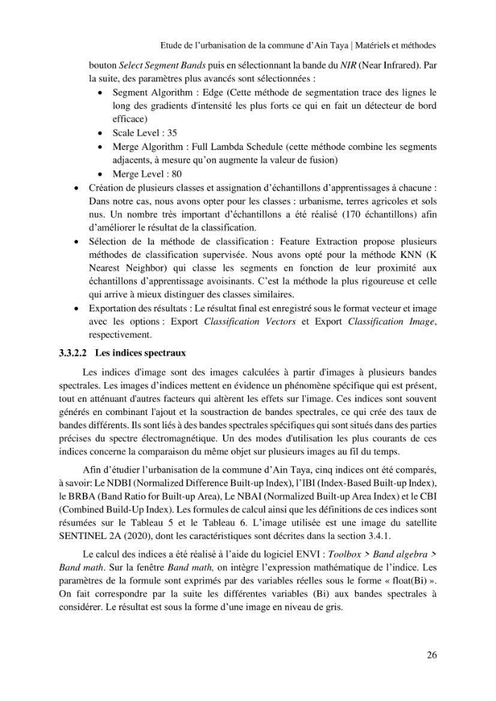 Etude de l’urbanisation de la commune d’Ain Taya et estimation de son évolution spatio-temporelle Combinaison entre techniques de SIG et de télédétection