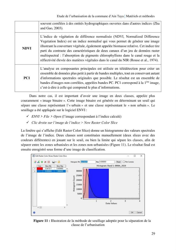 Etude de l’urbanisation de la commune d’Ain Taya et estimation de son évolution spatio-temporelle Combinaison entre techniques de SIG et de télédétection