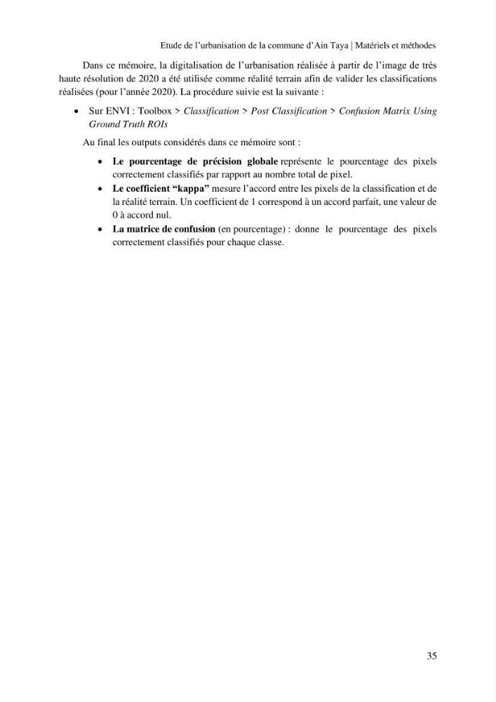 Etude de l’urbanisation de la commune d’Ain Taya et estimation de son évolution spatio-temporelle Combinaison entre techniques de SIG et de télédétection