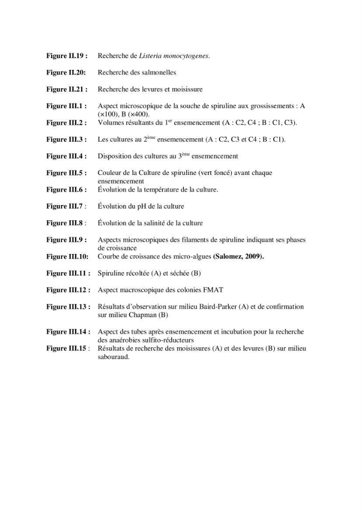 Production, analyse et valorisation de microalgues (Spiruline)
