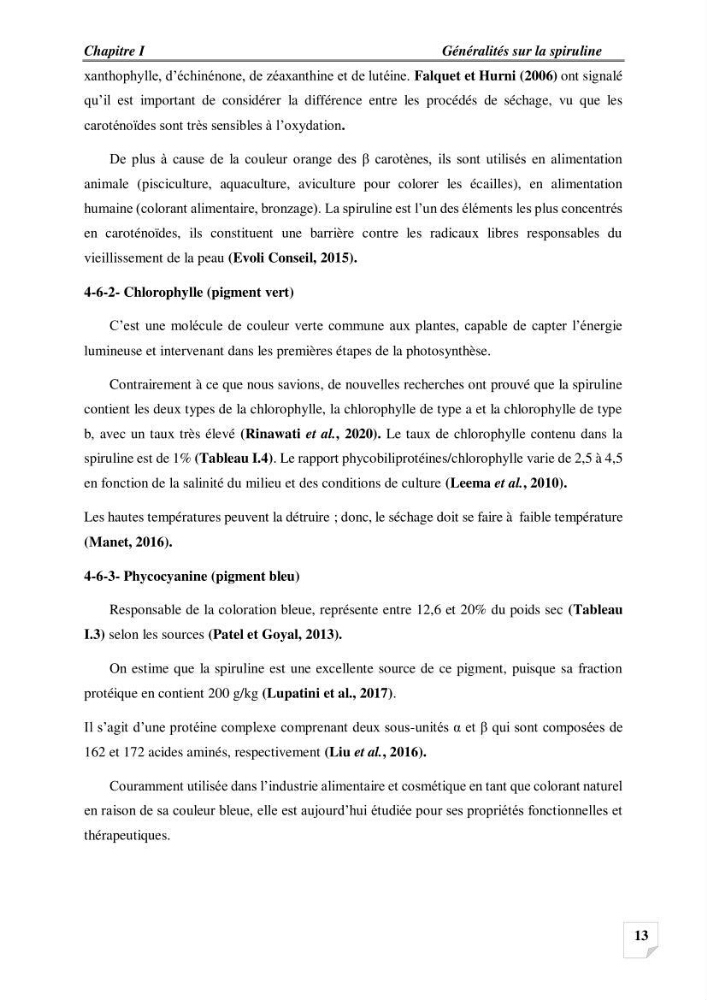 Production, analyse et valorisation de microalgues (Spiruline)