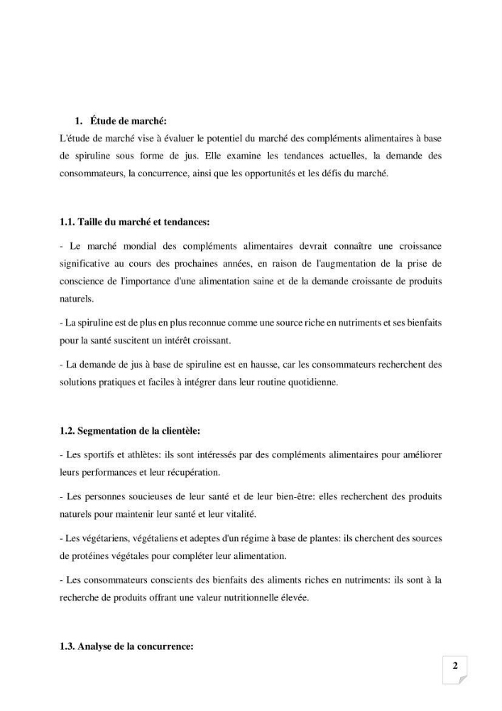 Production, analyse et valorisation de microalgues (Spiruline)