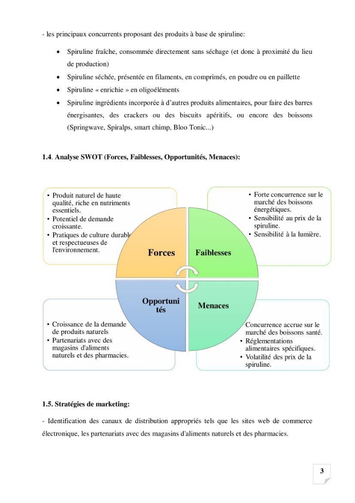 Production, analyse et valorisation de microalgues (Spiruline)