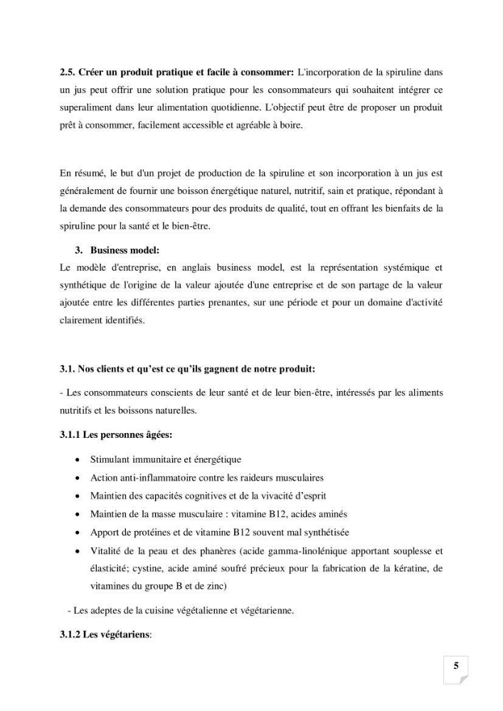 Production, analyse et valorisation de microalgues (Spiruline)