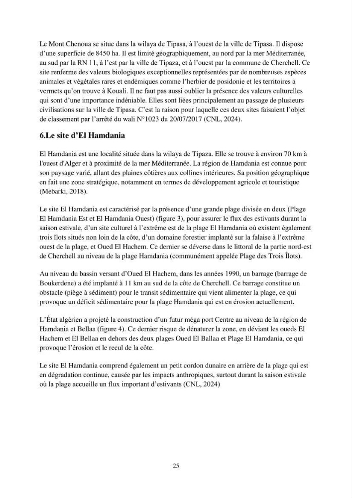 Caractérisation d\'un site d\'intérêt écologique (El Hamdania, Tipaza ) comme habita d\'éspèces protégées