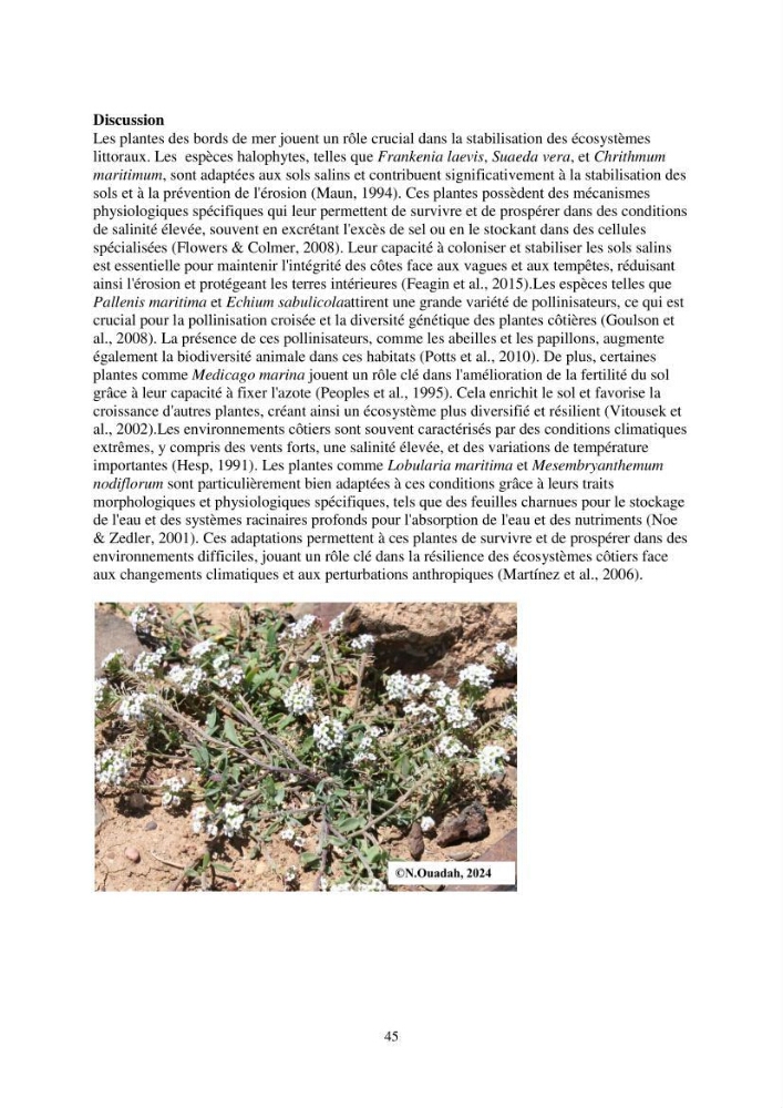 Caractérisation d\'un site d\'intérêt écologique (El Hamdania, Tipaza ) comme habita d\'éspèces protégées